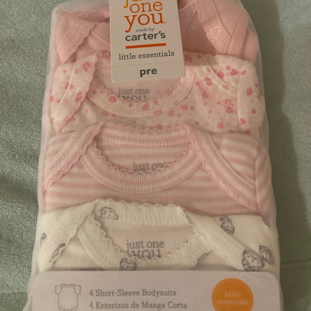 NWT premie girls onsie set